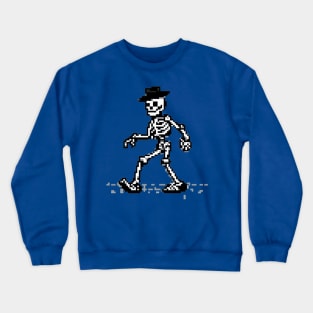 Skeleton moonwalking, Pixel art Crewneck Sweatshirt